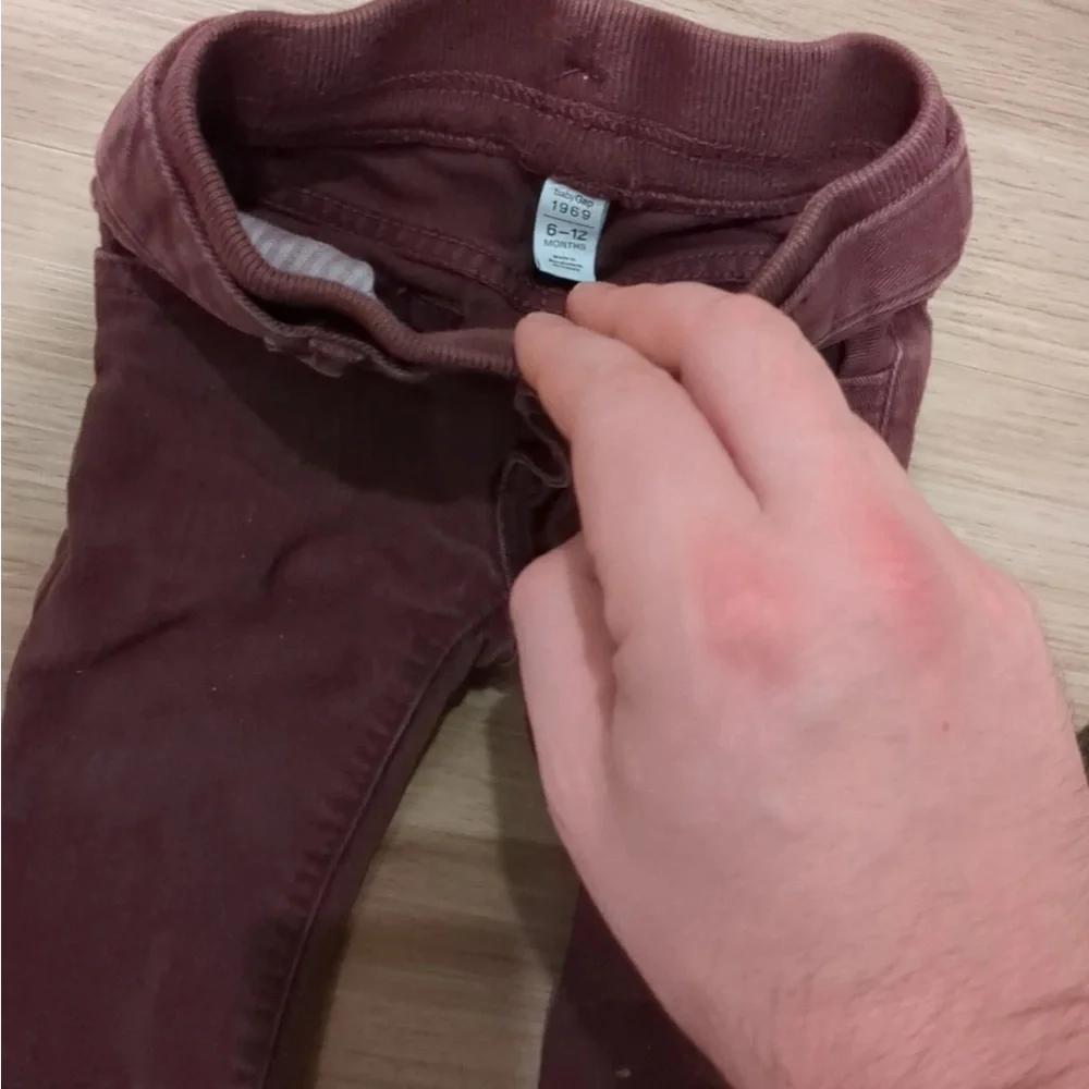 6 month outfit Green Carter's vest maroon corduroy baby gap pants